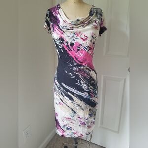 Jersey cowl neck dress